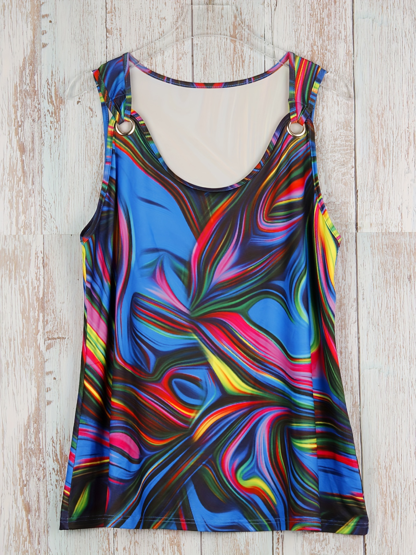 Plus Size Abstract Print Tank  - Summer Upf Clothing avaliação e preço