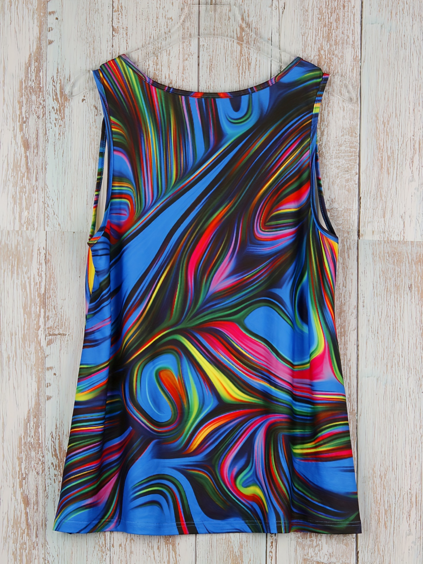 Plus Size Abstract Print Tank  - Summer Upf Clothing avaliação e preço