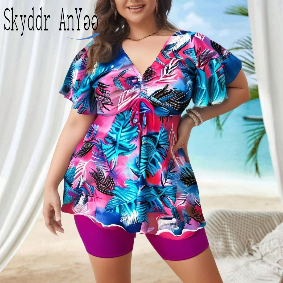 Women's Plus Size Tankini Swim - Summer Upf Clothing avaliação e preço