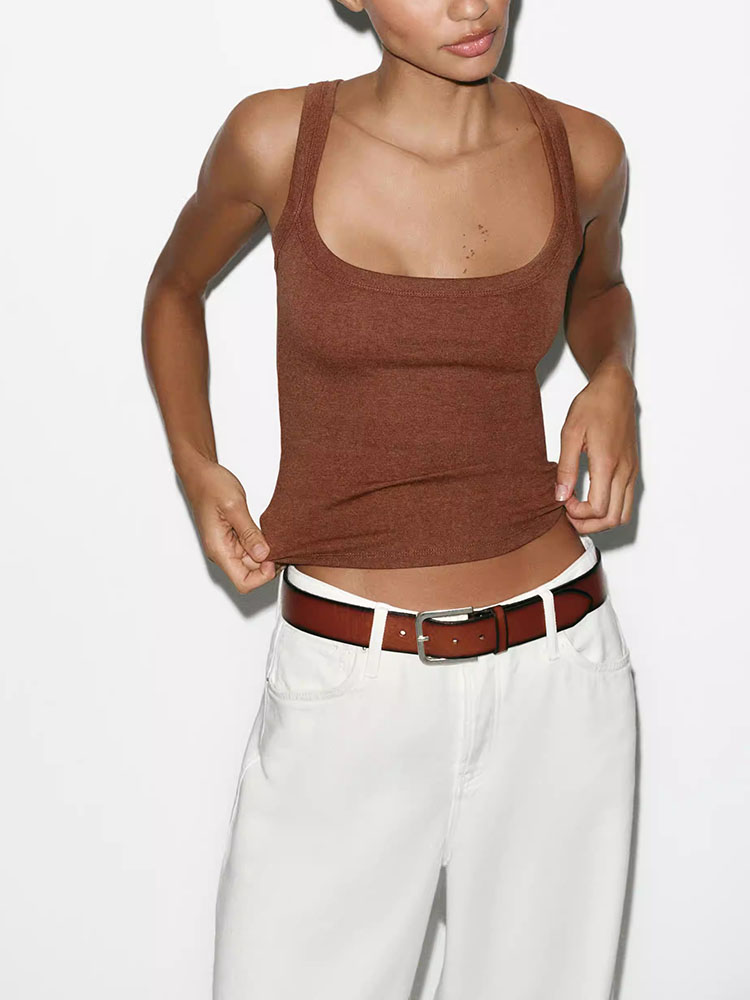 Slim Fit Sleeveless round Neck - Summer Clothing Options avaliação e preço