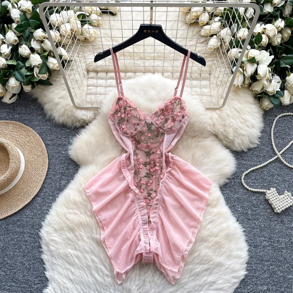 Sexy Slim Spliced Embroidered  - Summer Clothing For 60 Year Old Woman avaliação e preço
