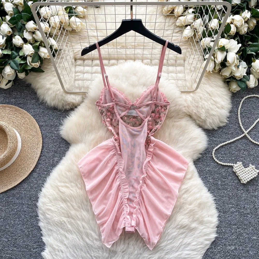 Sexy Slim Spliced Embroidered  - Summer Clothing For 60 Year Old Woman avaliação e preço