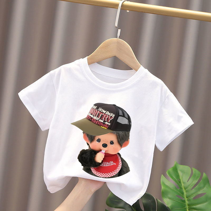 Monchhichi Kids T-shirts Anime - Summer Clothing Cartoon avaliação e preço