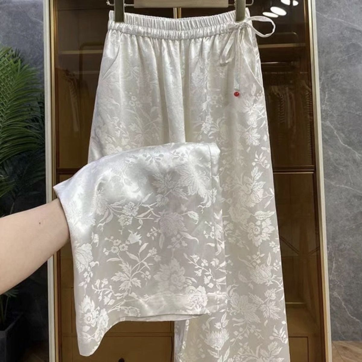 Elegant Chinese Style Jacquard - Palazzo Pant Wide avaliação e preço
