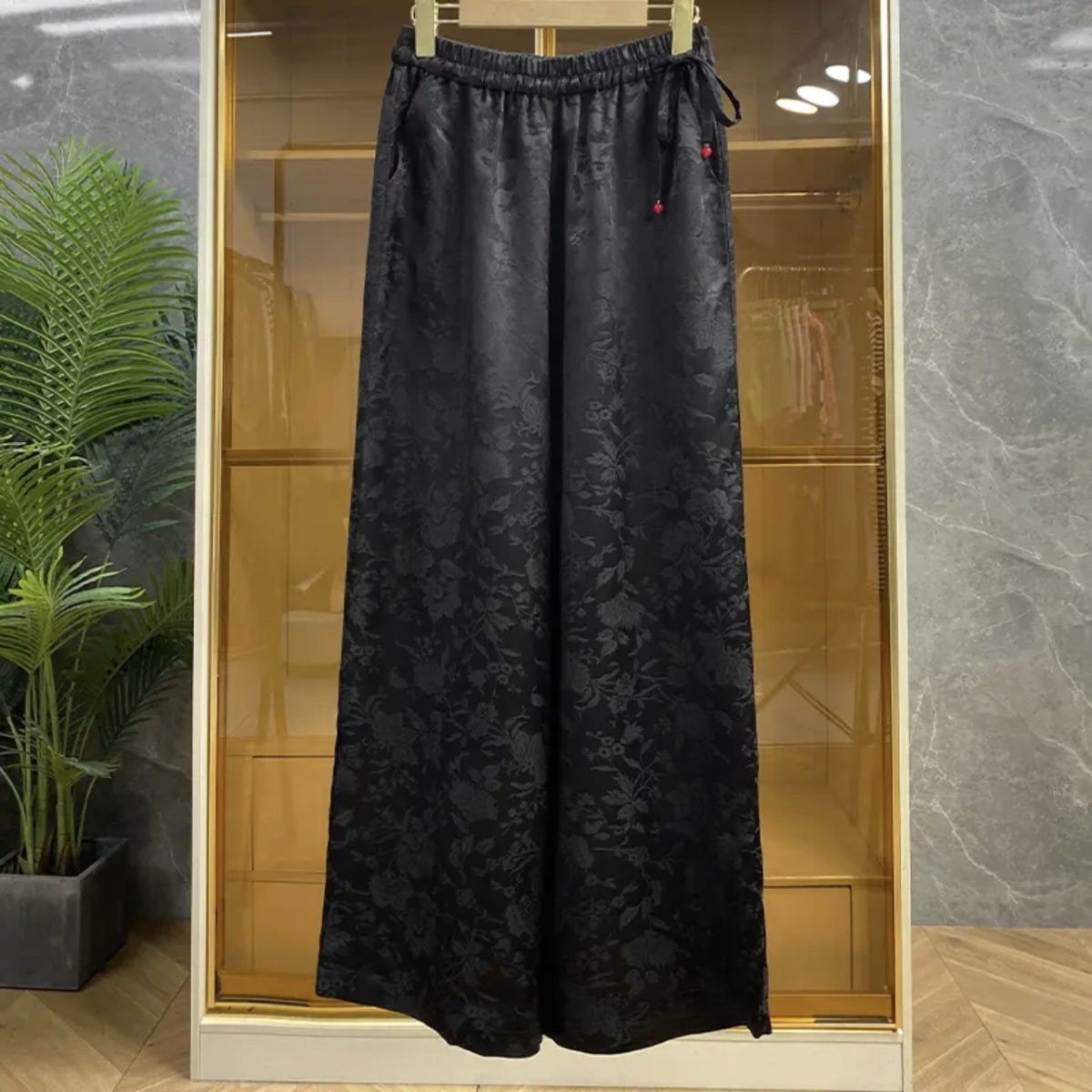 Elegant Chinese Style Jacquard - Palazzo Pant Wide avaliação e preço