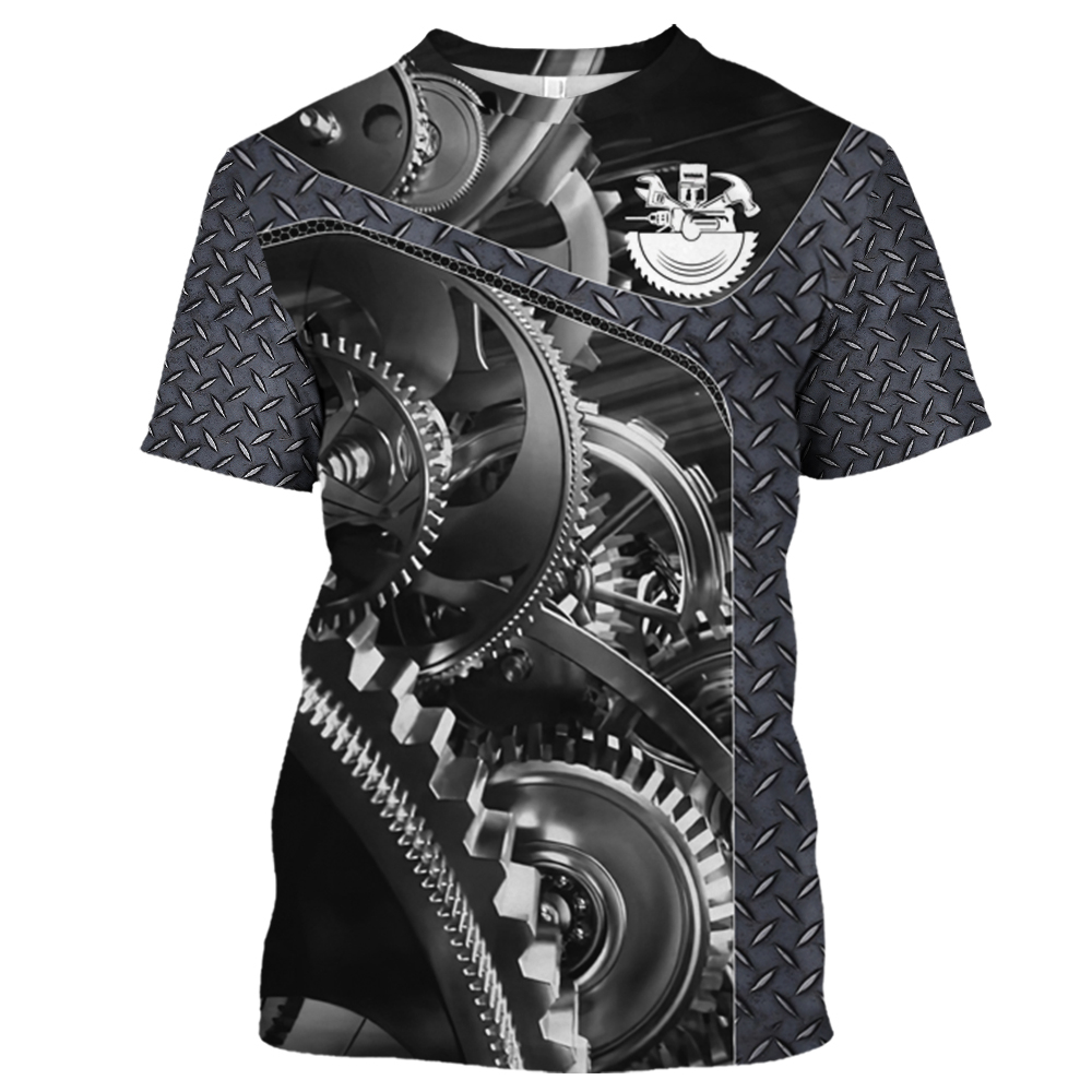 Vintage T-Shirt Mechanic 3D Pr - Summer Clothing Name avaliação e preço