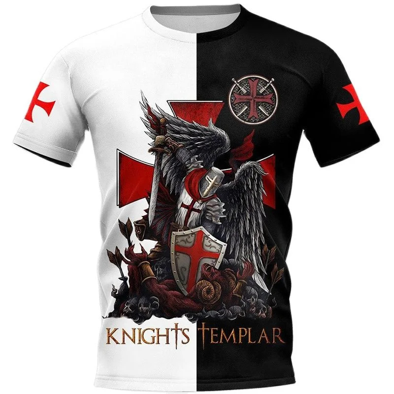 3D Cool Knights Templar Printe - Summer Knights Clothing avaliação e preço