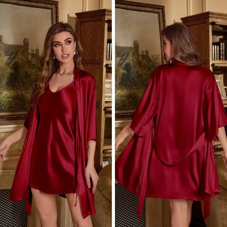 2PC Robe Suit Women Rayon Bath - Summer Nights Clothing avaliação e preço
