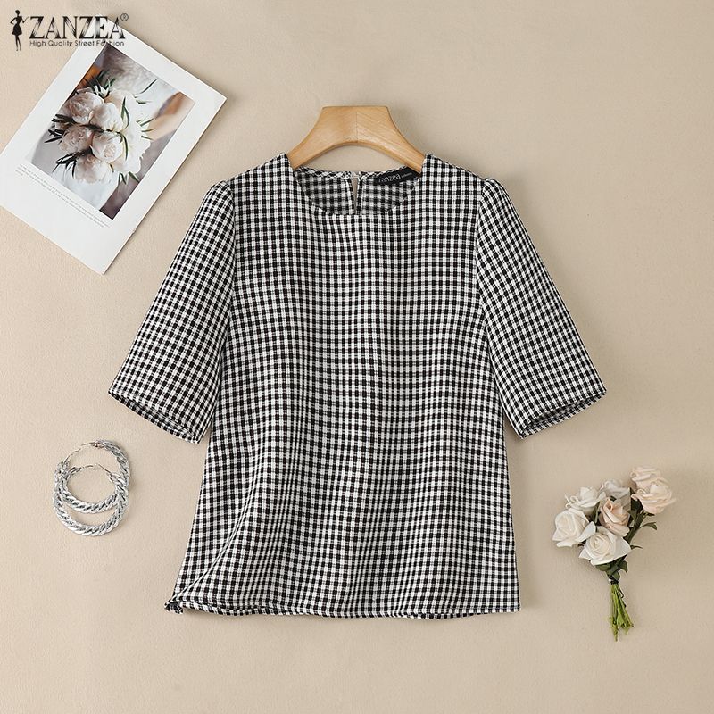 Woman French Elegant Gingham B - Summer Nights Clothing avaliação e preço