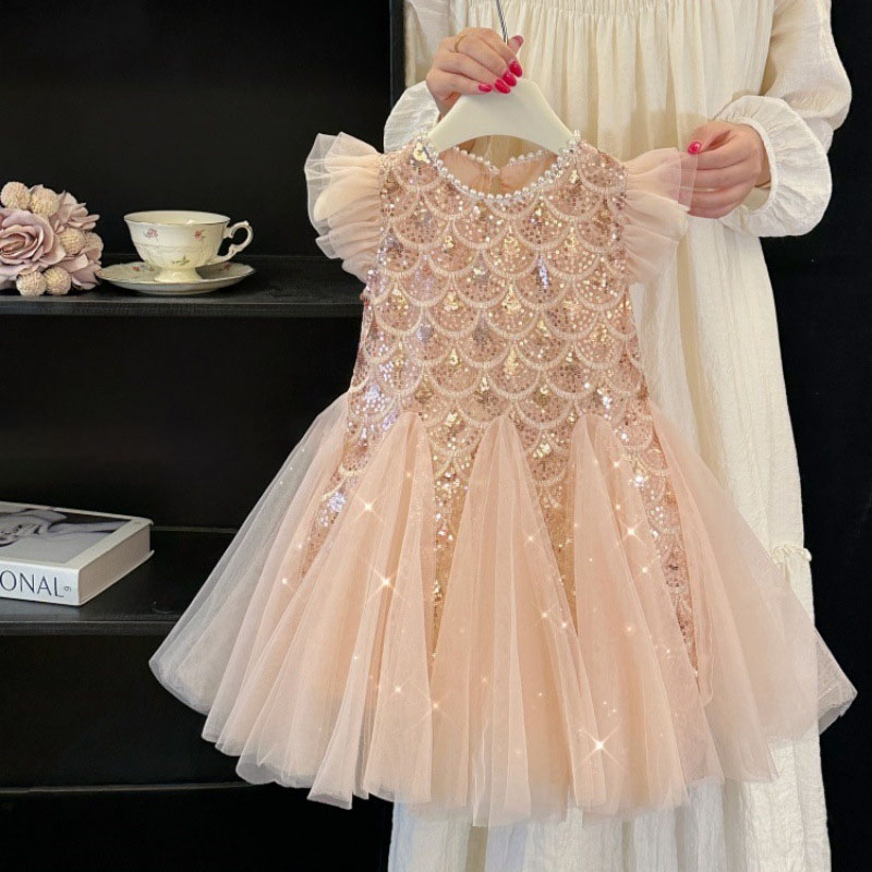 Children's Dress Mesh Sequins  - Summer Nights Clothing avaliação e preço