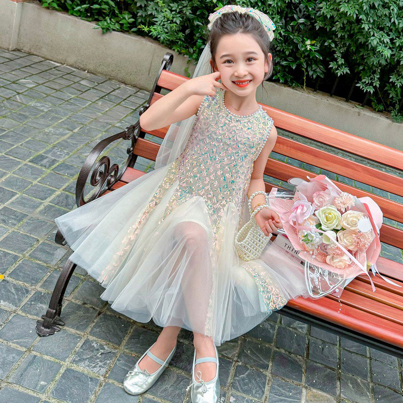 Children's Dress Mesh Sequins  - Summer Nights Clothing avaliação e preço