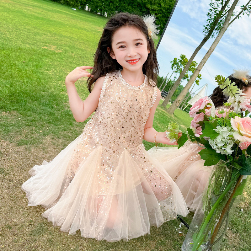 Children's Dress Mesh Sequins  - Summer Nights Clothing avaliação e preço