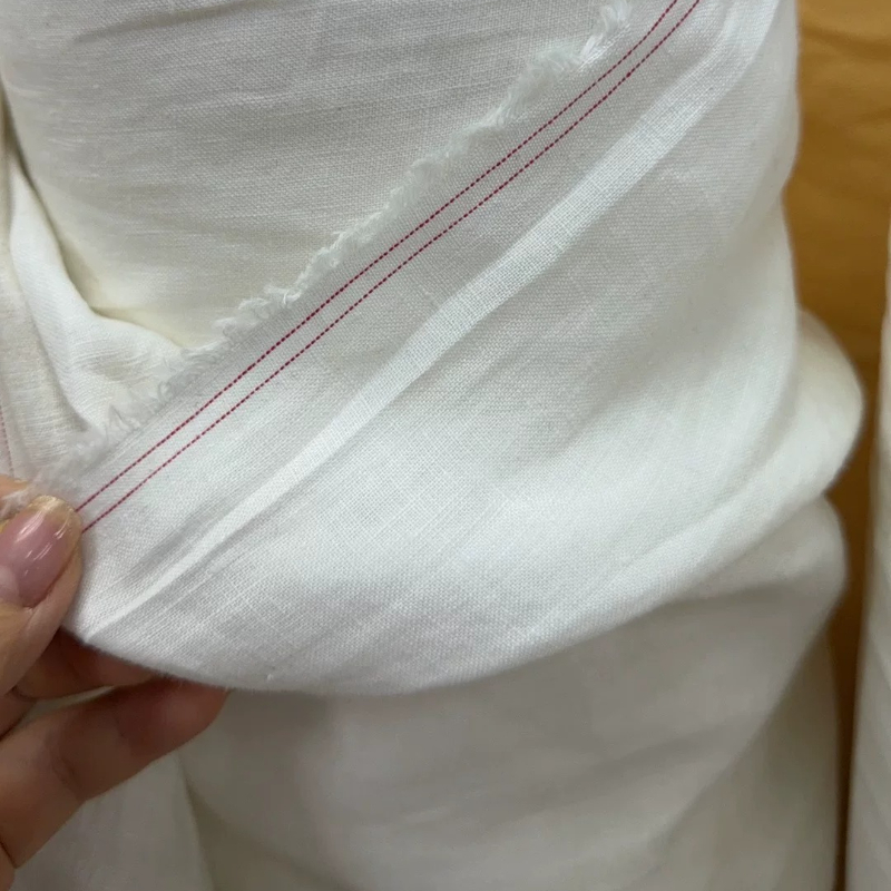 White Pure Flax Fabric Soft Br - Summer Clothing Material avaliação e preço