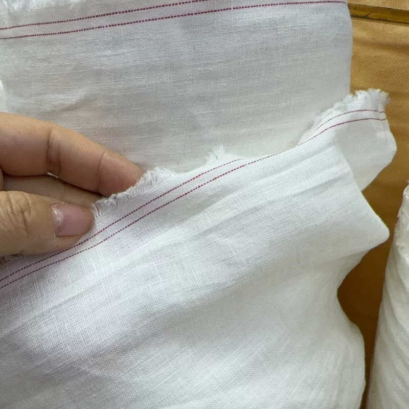 White Pure Flax Fabric Soft Br - Summer Clothing Material avaliação e preço