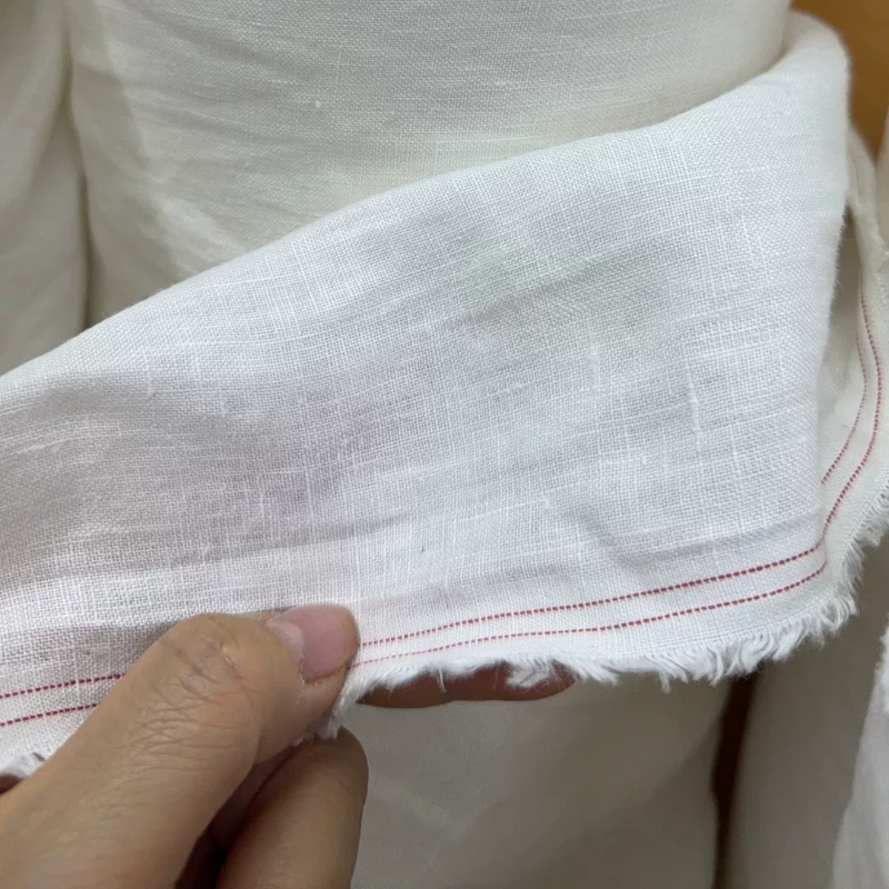 White Pure Flax Fabric Soft Br - Summer Clothing Material avaliação e preço