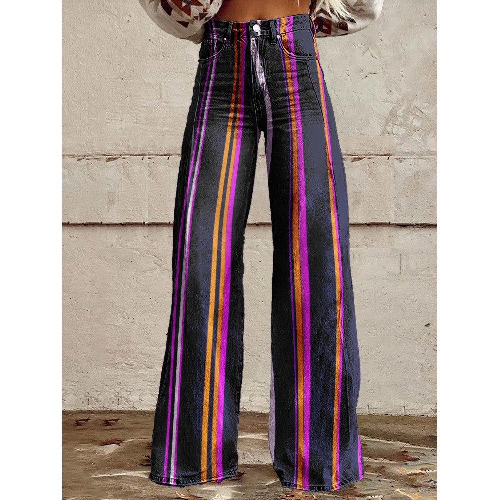 Retro Stripe Flare Pants for W - Palazzo Pant Wide avaliação e preço