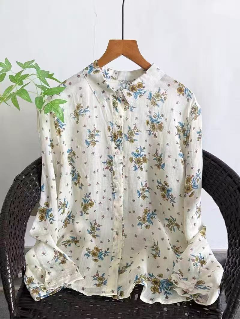 100% Ramie linen shirts and bl - Summer Clothing Japan avaliação e preço