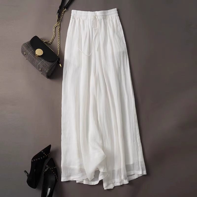 Double-Layer Cotton Linen Wide - Palazzo Pant Wide avaliação e preço