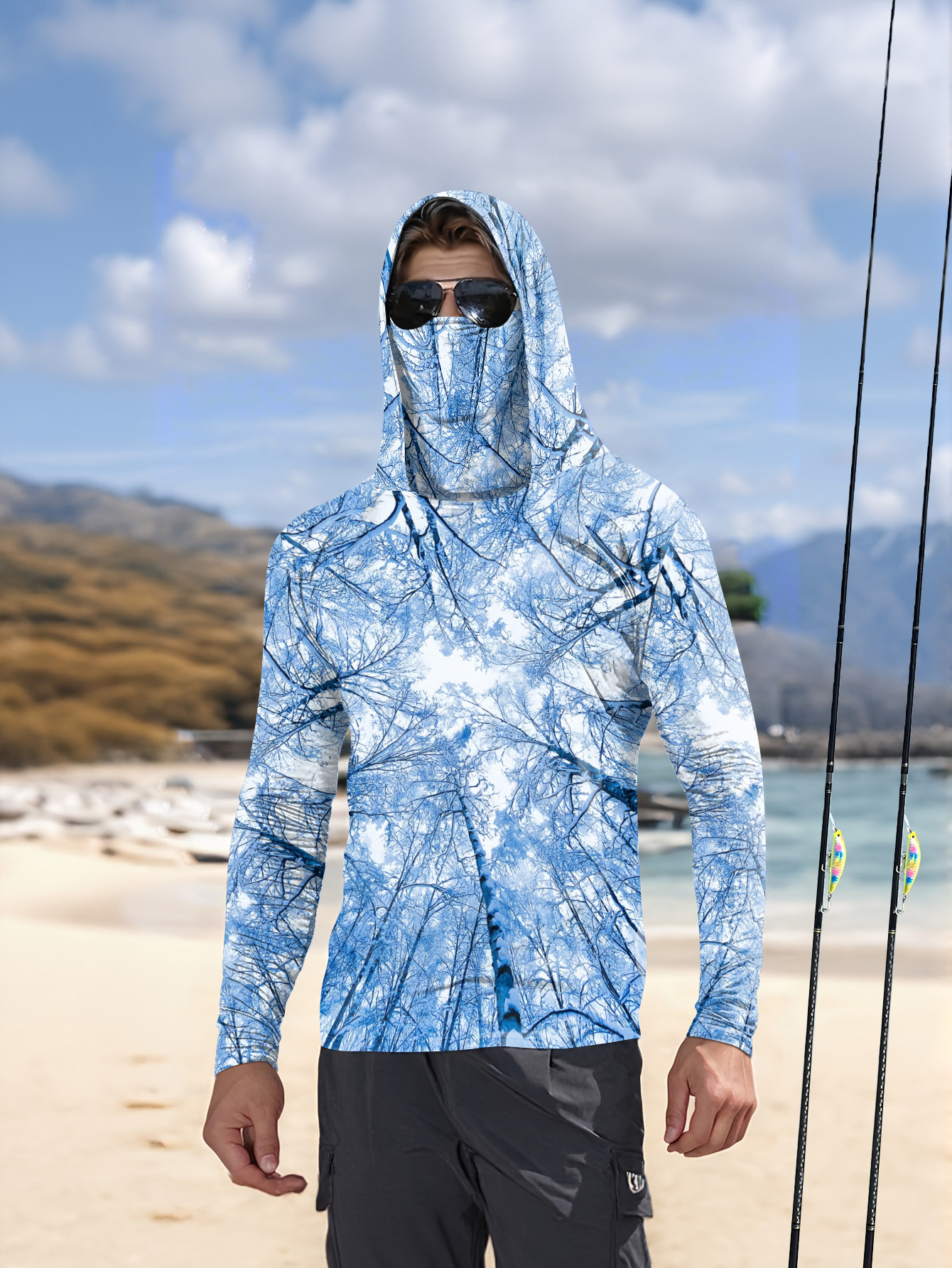Fishing hooded sweatshirt men' - Summer Outdoor Clothing avaliação e preço