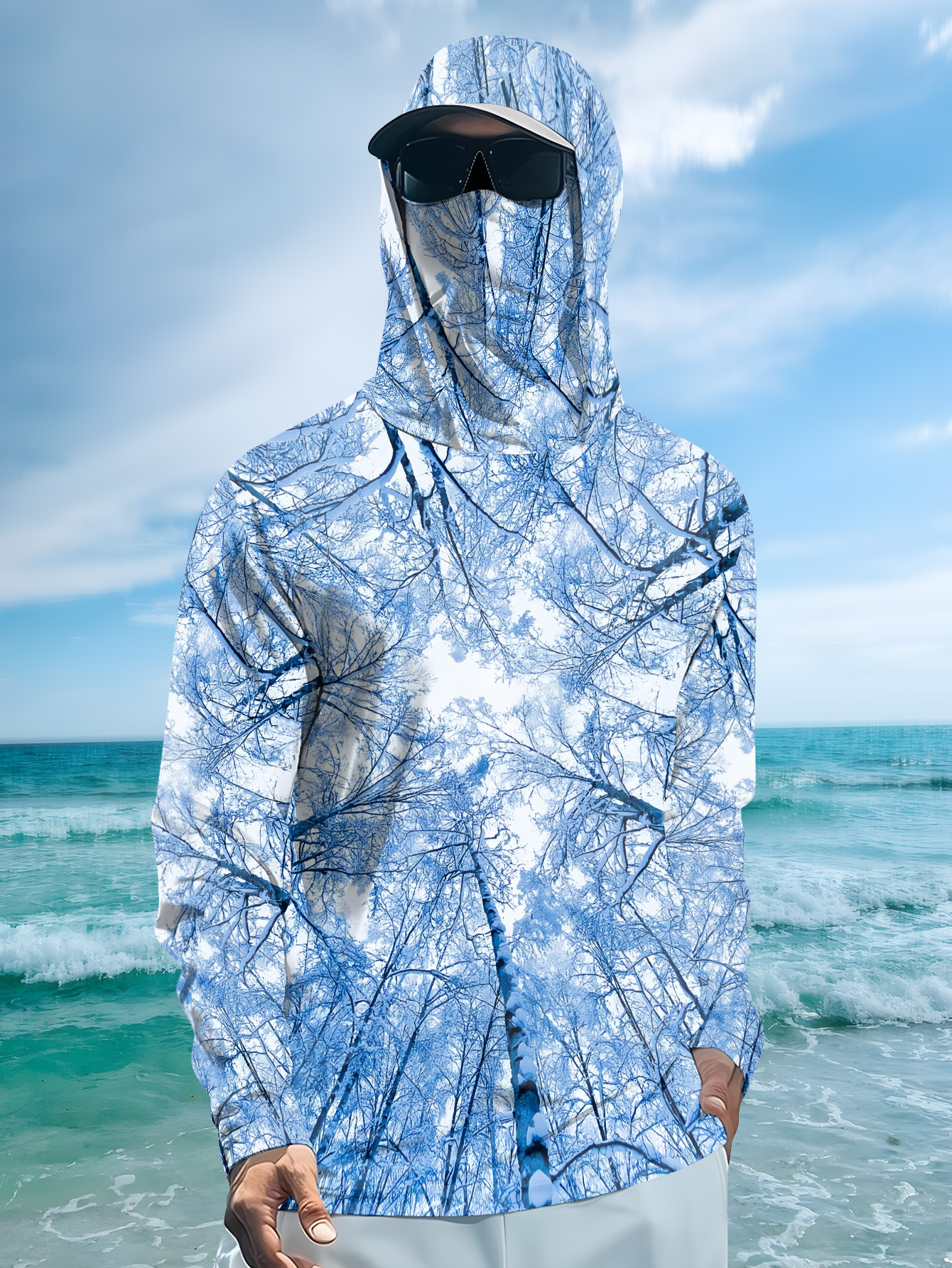 Fishing hooded sweatshirt men' - Summer Outdoor Clothing avaliação e preço