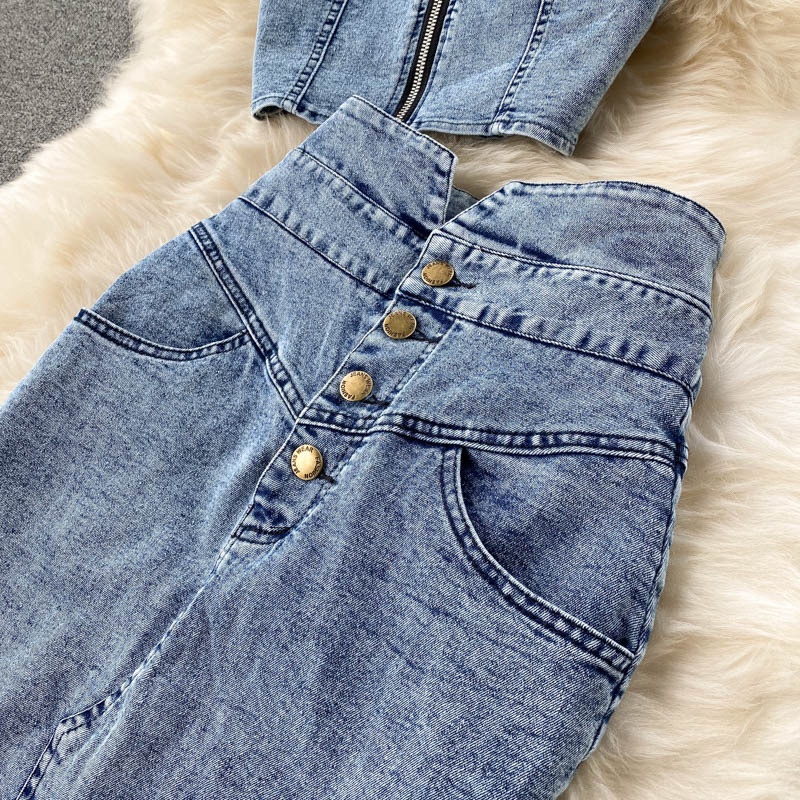 Fashion Denim 2 Piece Sets Wom - Summer Clothing Bundle avaliação e preço