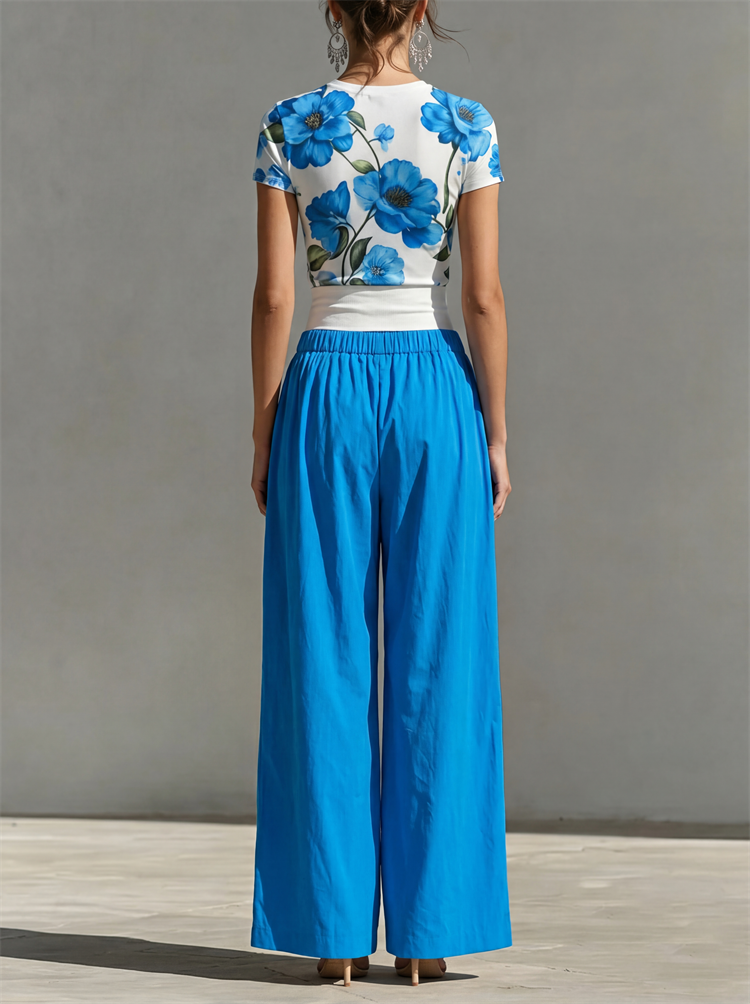 Yeezzi Women's Fashion Patchwo - Palazzo Pant Wide avaliação e preço