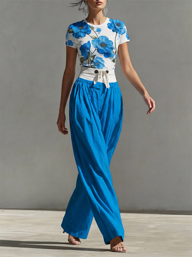 Yeezzi Women's Fashion Patchwo - Palazzo Pant Wide avaliação e preço