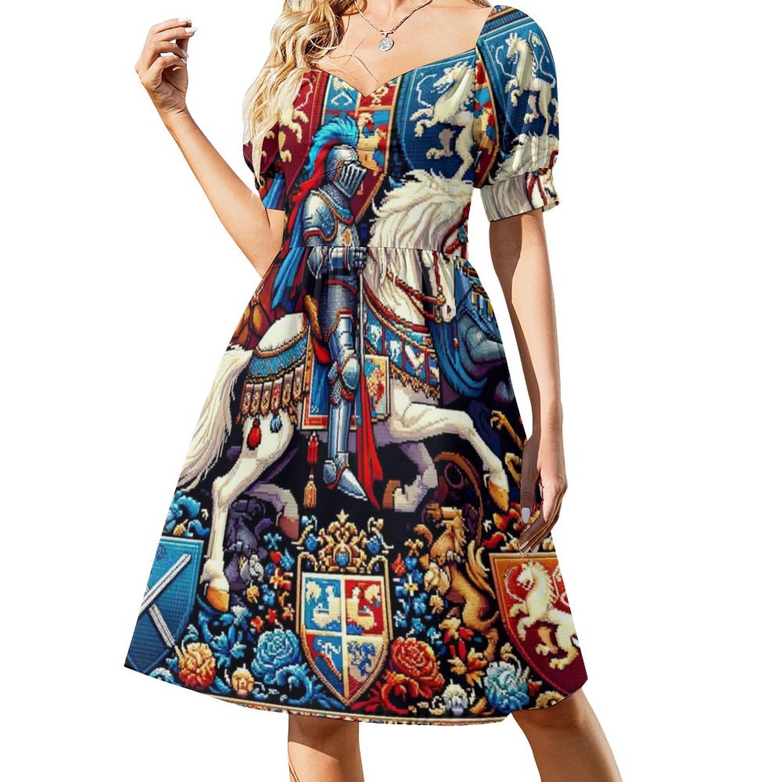 Seamless Pattern Knight Kingdo - Summer Knights Clothing avaliação e preço