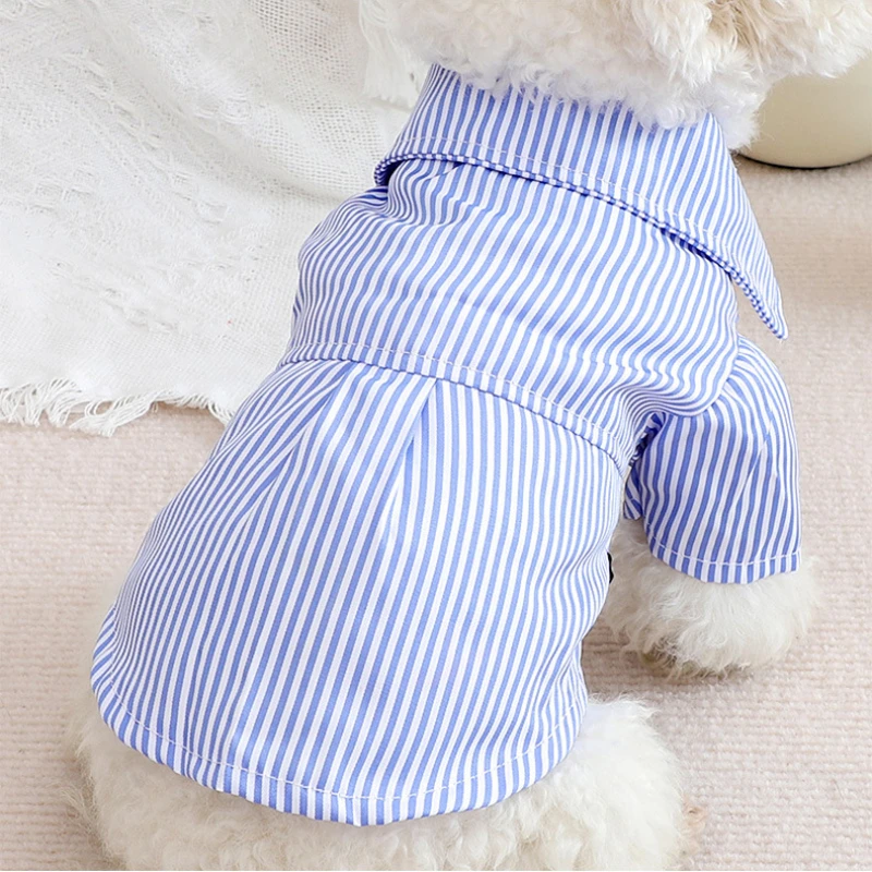 Dog Clothes Bowknot Striped Sh - Summer Dog Clothing avaliação e preço