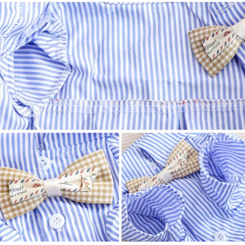 Dog Clothes Bowknot Striped Sh - Summer Dog Clothing avaliação e preço
