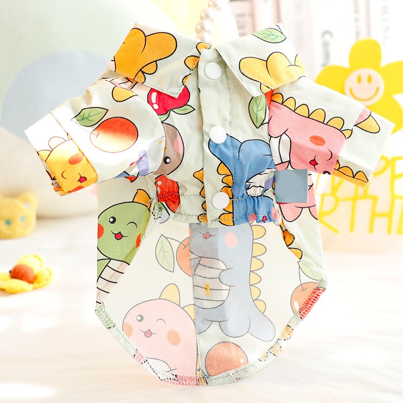 Cartoon Dinosaur Pet Shirt Thi - Summer Dog Clothing avaliação e preço