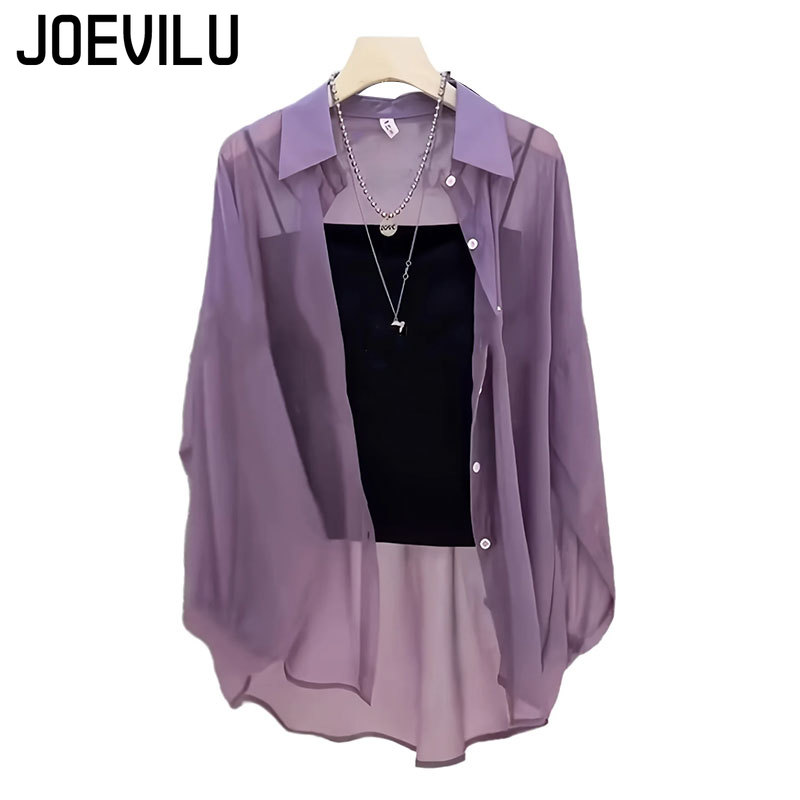 Sheer Chiffon Shirt Women's Ca - Summer Clothing Japan avaliação e preço