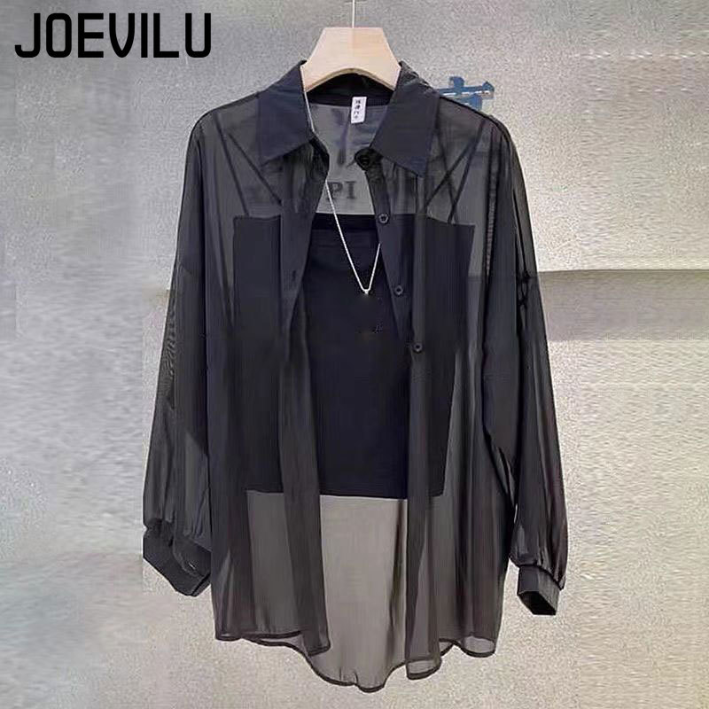 Sheer Chiffon Shirt Women's Ca - Summer Clothing Japan avaliação e preço