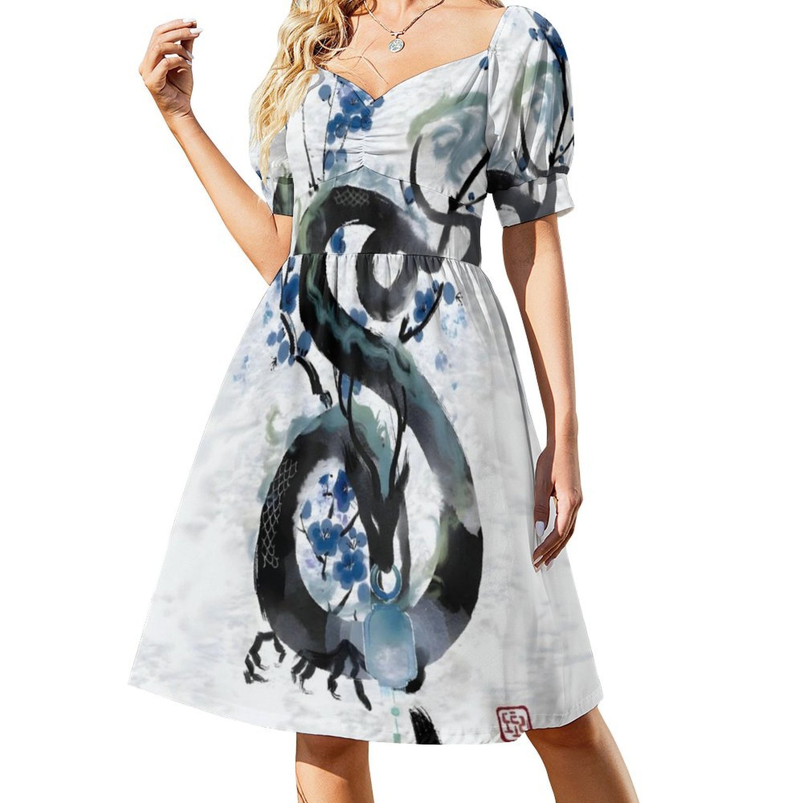 Japanese Blue Night Dragon Ink - Summer Clothing Japan avaliação e preço