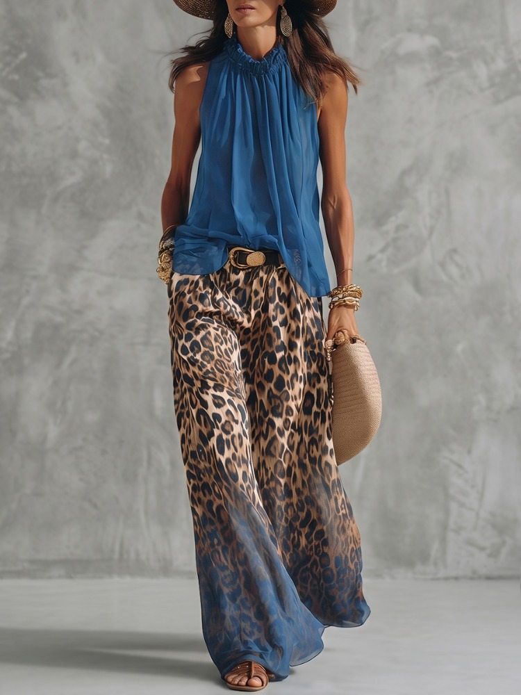 Yeezzi Women's Fashion Gradien - Palazzo Pant Wide avaliação e preço