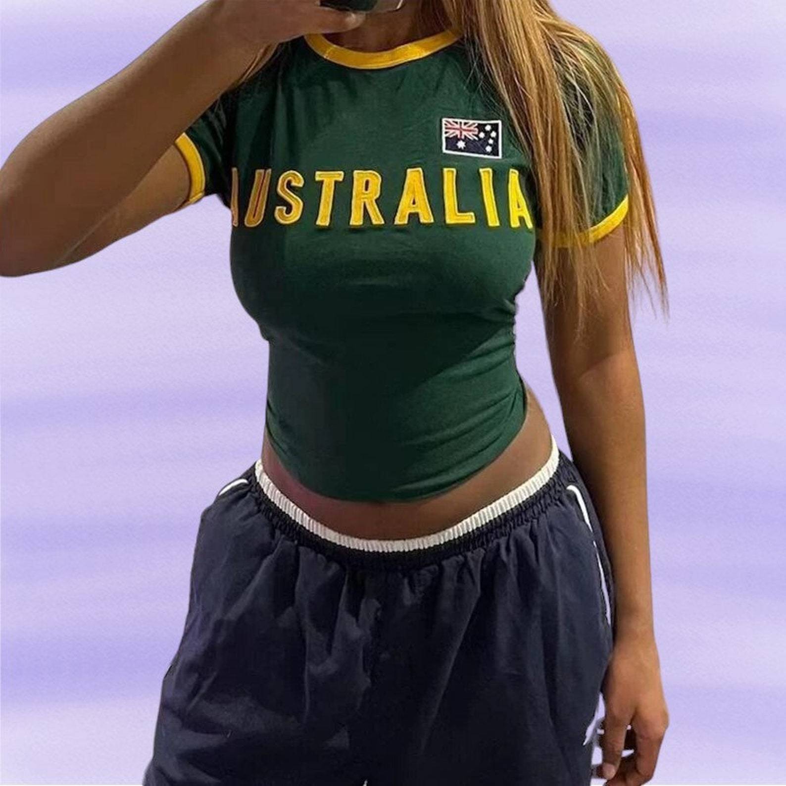 Summer Green T-shirt Women Aus - Summer Clothing Women Australia avaliação e preço