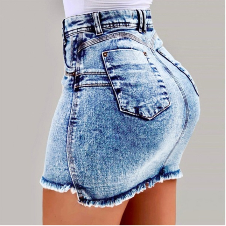 New High-waisted Rough-edged H - Summer Clothing Options avaliação e preço