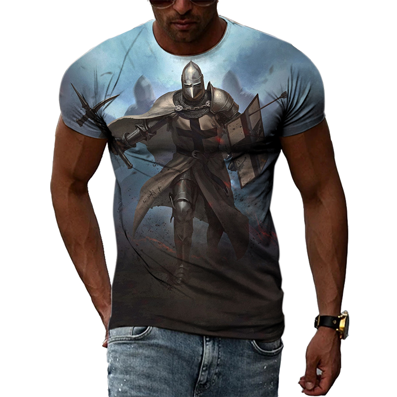New Men's Handsome Knight 3D P - Summer Knights Clothing avaliação e preço