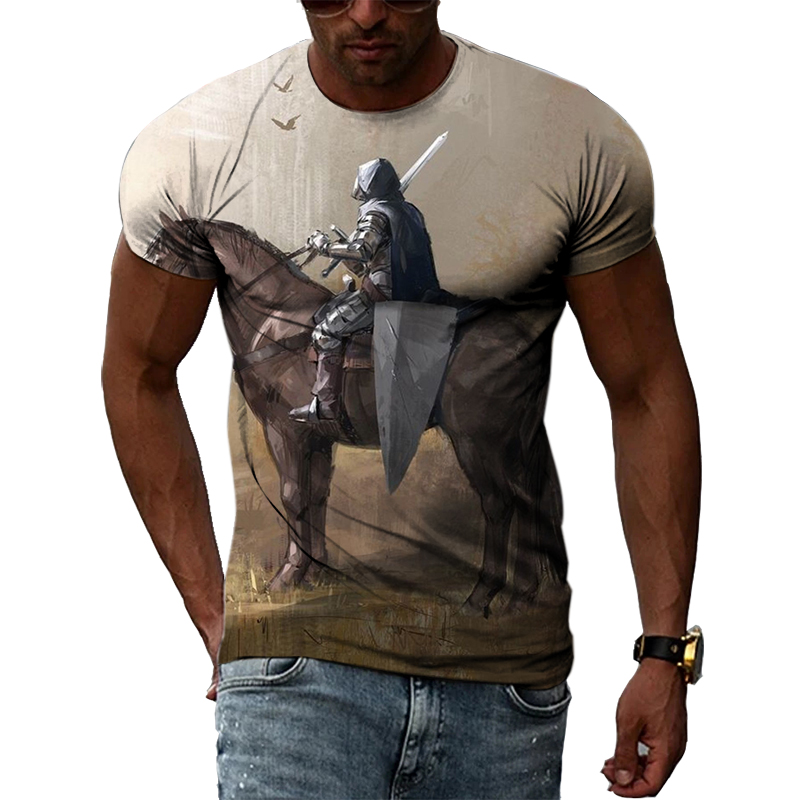 New Men's Handsome Knight 3D P - Summer Knights Clothing avaliação e preço