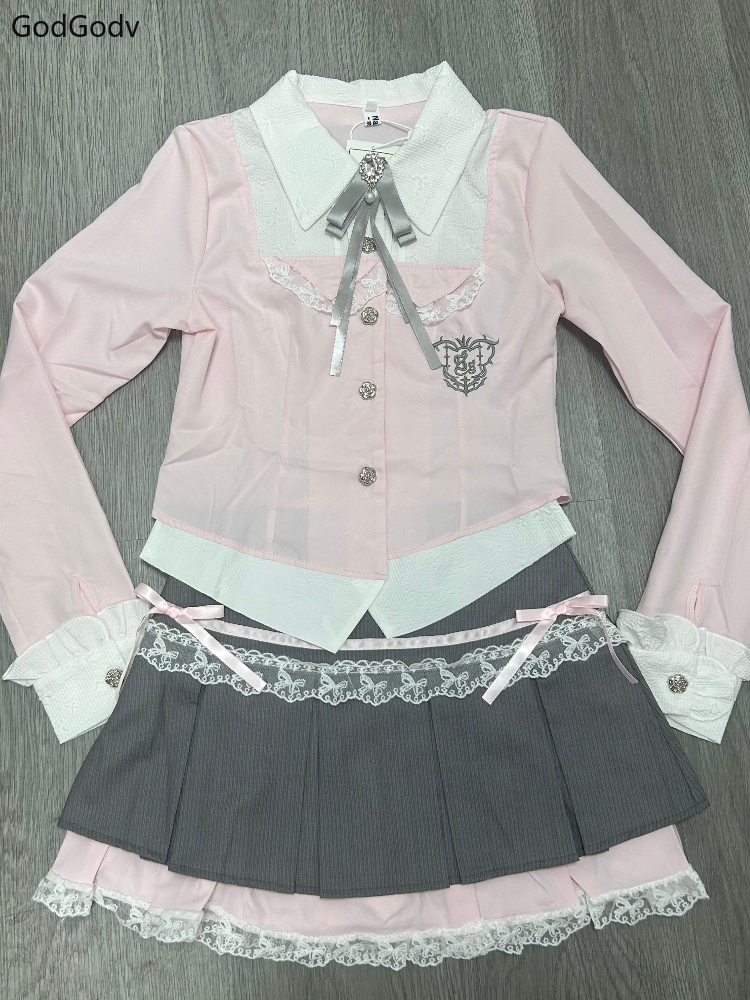 Spring Y2K Princess Outfits Wo - Summer Clothing Bundle avaliação e preço