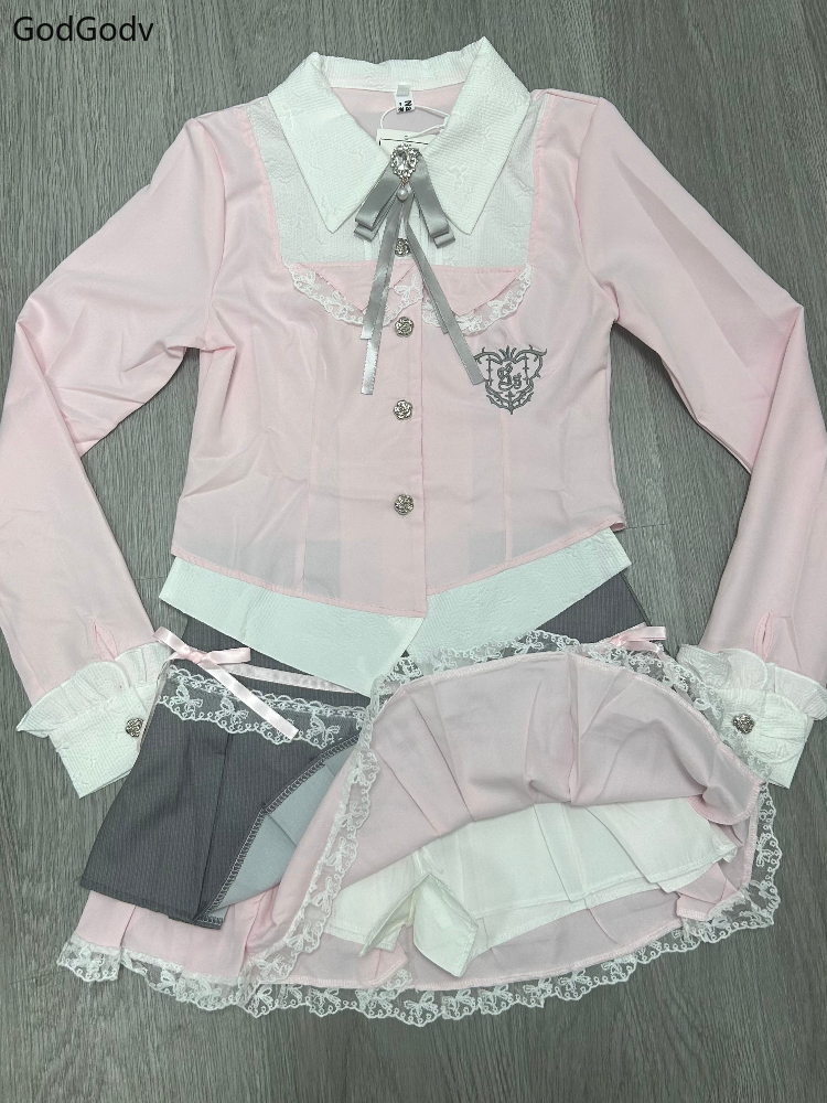 Spring Y2K Princess Outfits Wo - Summer Clothing Bundle avaliação e preço